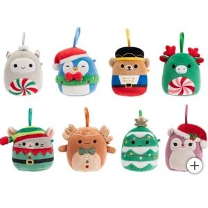 Squishmallows Set of 8 Colorful Lightweight Christmas Tree Ornaments from 2024